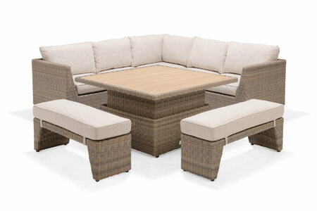 Bermuda Corner Sofa, Table Square & 2 Benches - image 2