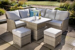 Eton Square Casual Corner Dining Set with Adjustable Table