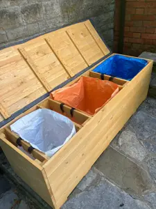 Recycle Storage Triple Bench for Vale EPDM (waterproof) Lid